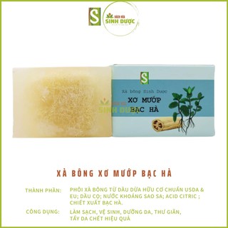 Xà bông xơ mướp bạc hà, xà phòng sinh dược xơ mướp sả chanh htx sinh dược 120g