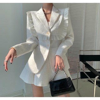 Sét Áo Vest + Kèm Chân Váy Tay Dài JARI-CLOTHES Hai Lớp Phong Cách Công Sở,Thanh Lịch Mã S06