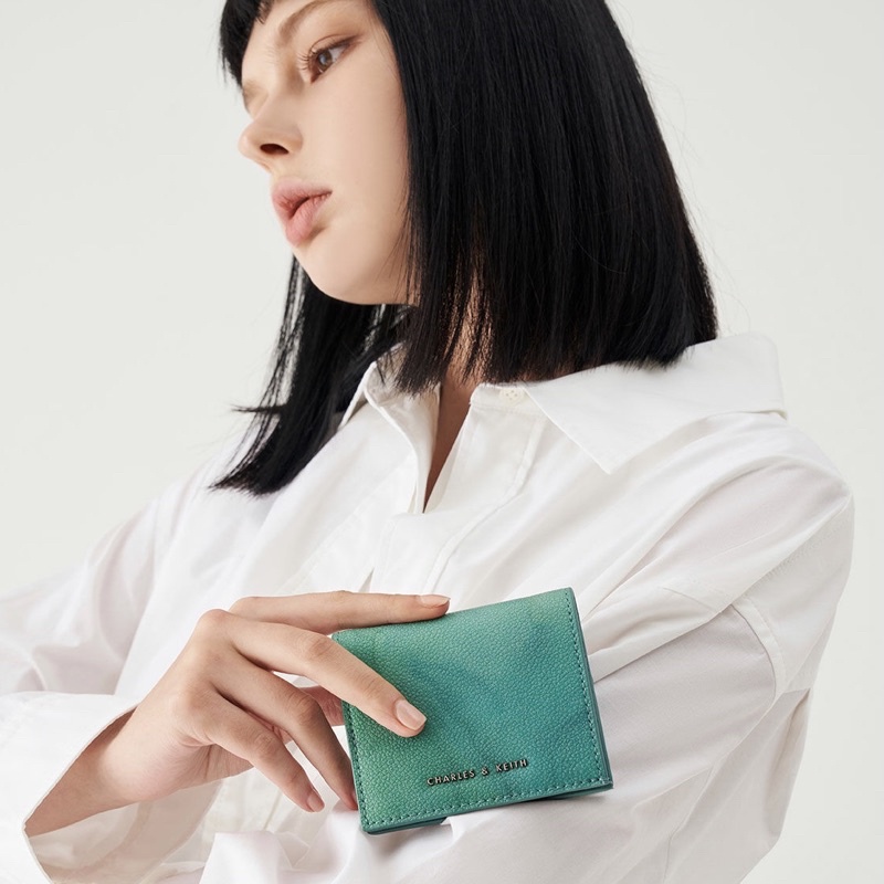 Ví Gập Ngắn Loang Màu Khoá Cài Nút Bấm Đựng Tiền + Thẻ FULLBOX  size 10