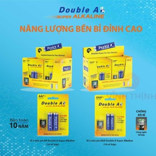 (Vỉ 2 viên) Pin AA - AAA Double A Super Alkaline