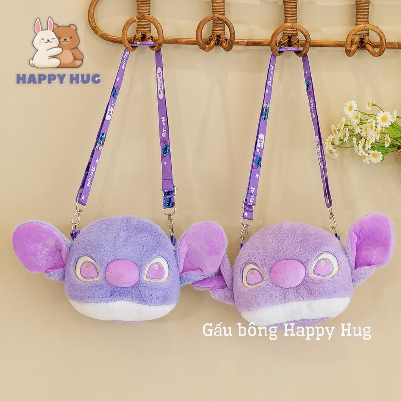 Gấu bông Túi đeo chéo dễ thương hình gấu dâu, stitch, mèo hoàng thượng kèm dây đeo đáng yêu cho bé - Happy Hug