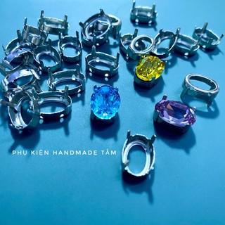 Đế gắn đá đính kết, đá oval 10*14mm