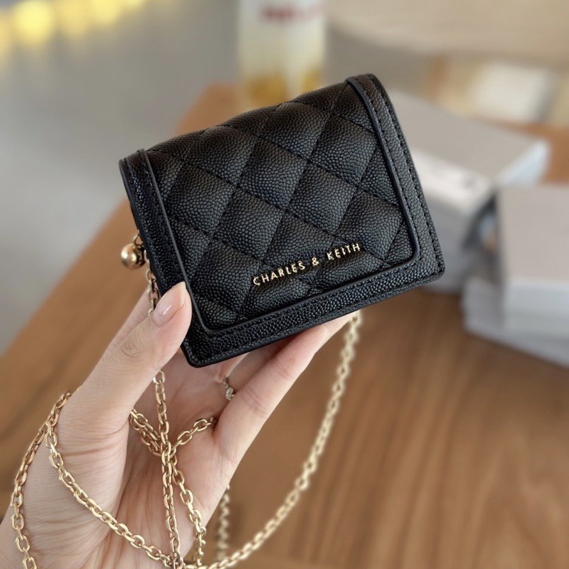 Túi Ví CK Da Chần Dây Xích Đeo Chéo