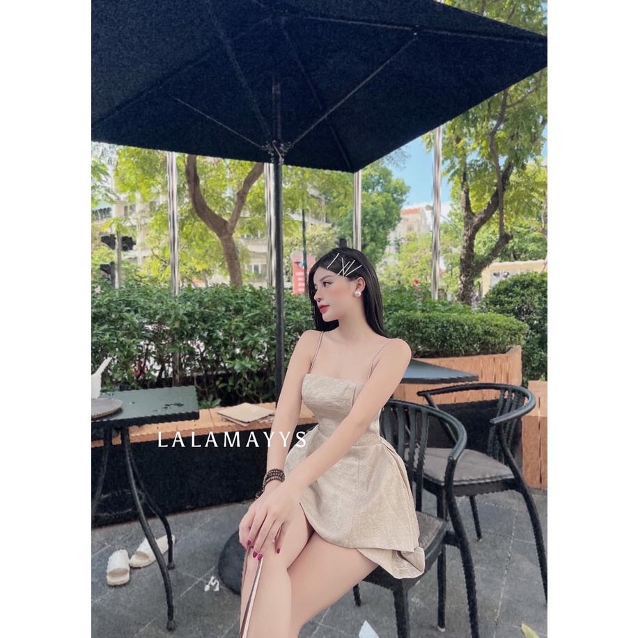 Set đồ Áo hai dây dáng xòe phối Quần sooc năng động, sang chảnh tiểu thư, kèm video hàng thật