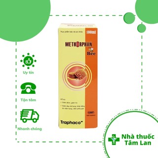 Siro ho methophan bee thảo dược hỗ trợ giảm ho, long đờm, chai 100ml - Nhà thuốc Tâm Lan