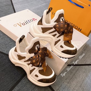 GIÀY LV WHITE BROWN LAI AU SC [ Full Box + Free Ship ]
