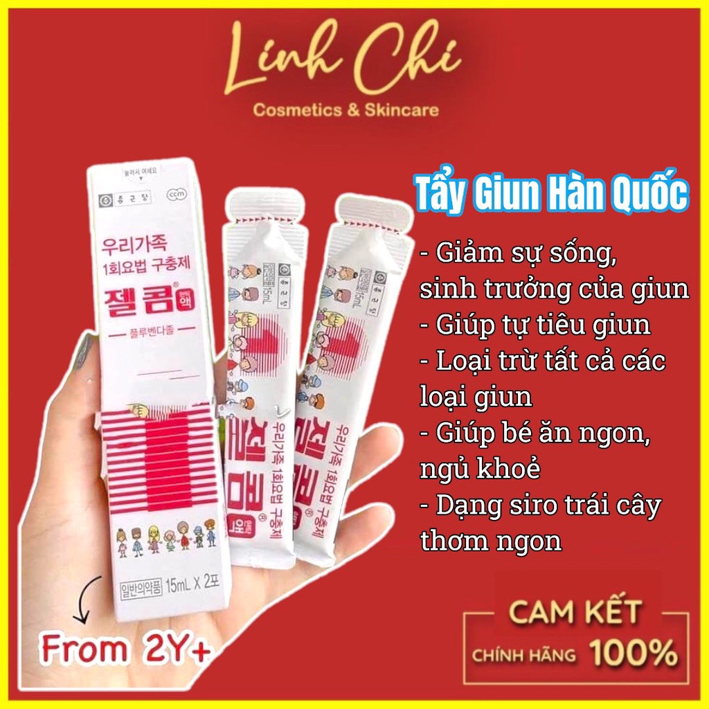 Siro Xổ Giun Zelcom Hàn Quốc Loại Bỏ Giun Đường Ruột Cho Người Lớn và Trẻ Từ 2 Tuổi