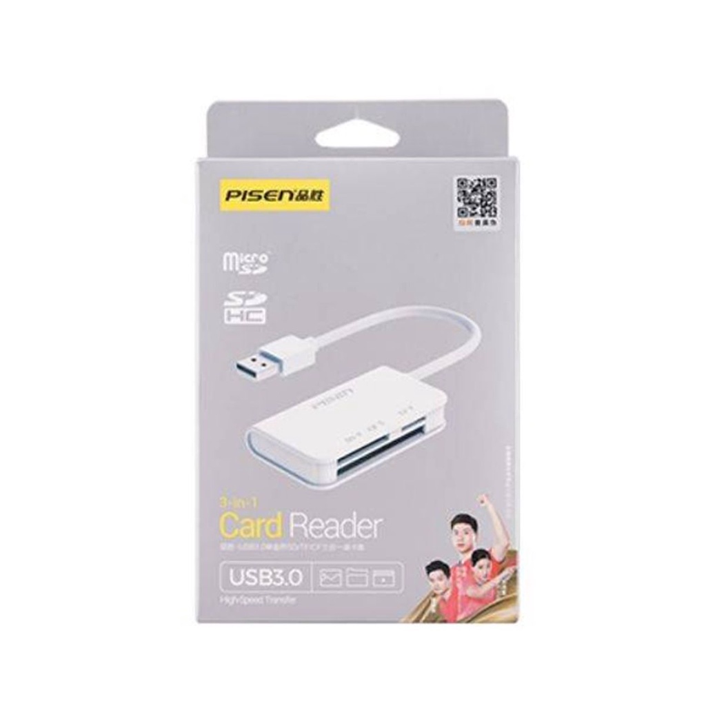 Đầu đọc thẻ PISEN 3-in-1 USB3.0 (SD/TF/CF) USB 3.0