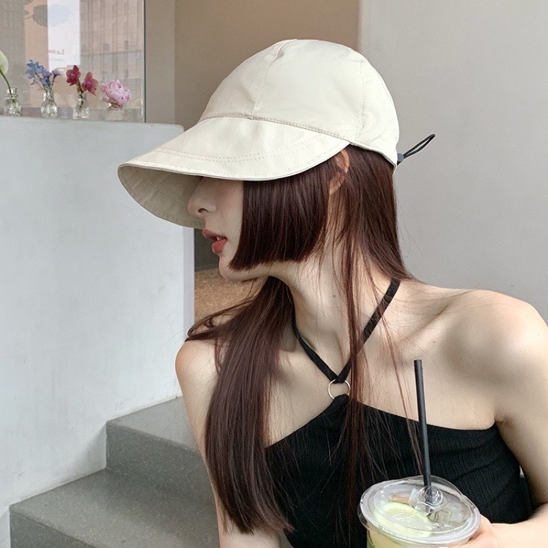 Mũ Chống Nắng mùa hè Hàn Quốc Vải Mềm Có Dây Rút Thoáng Khí Thời Trang Nhiều Màu - Hata24h