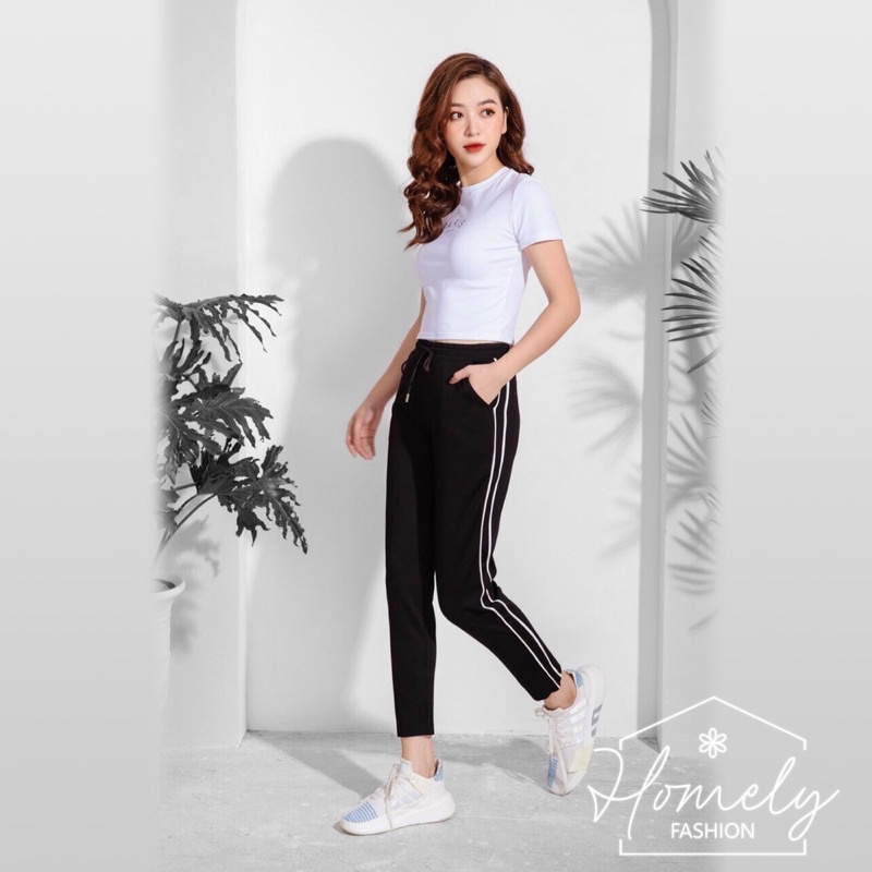 Quần Jogger Nữ HOMELY Chất Umi Hàn 2 Sọc Nhí Star Ông Côn Thể Thao Gym Trẻ Trung Năng Động