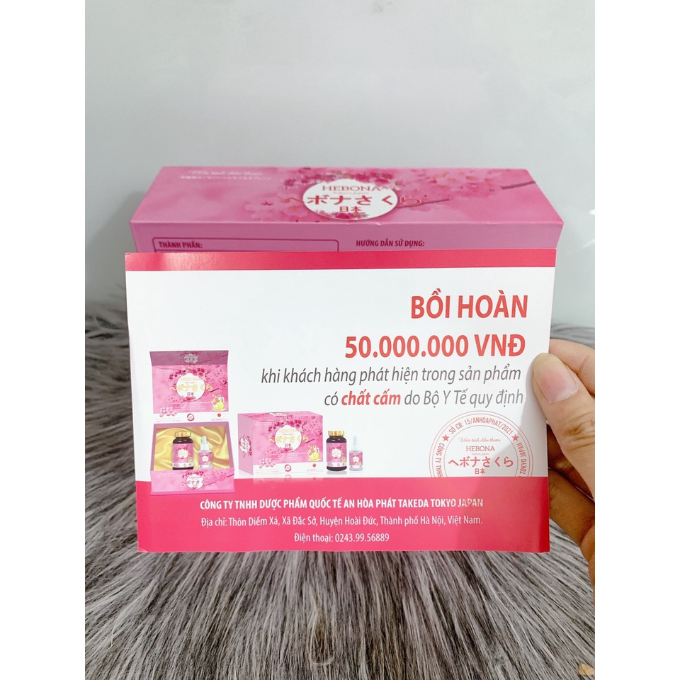 Viên uống thơm da hebona hết mùi hôi trắng sáng da tự nhiên hộp 60v