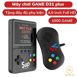 Máy chơi game cầm tay D31 plus 1000 game, nhập vai thông minh, màn hình lớn 4.0 Full HD sắc nét, Sạc pin nhanh, tdshophn