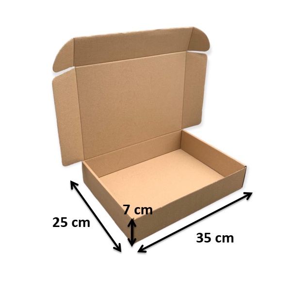 35x25x7 - combo 20 hộp carton nắp cài đóng hàng tiết kiệm - ECOBOX