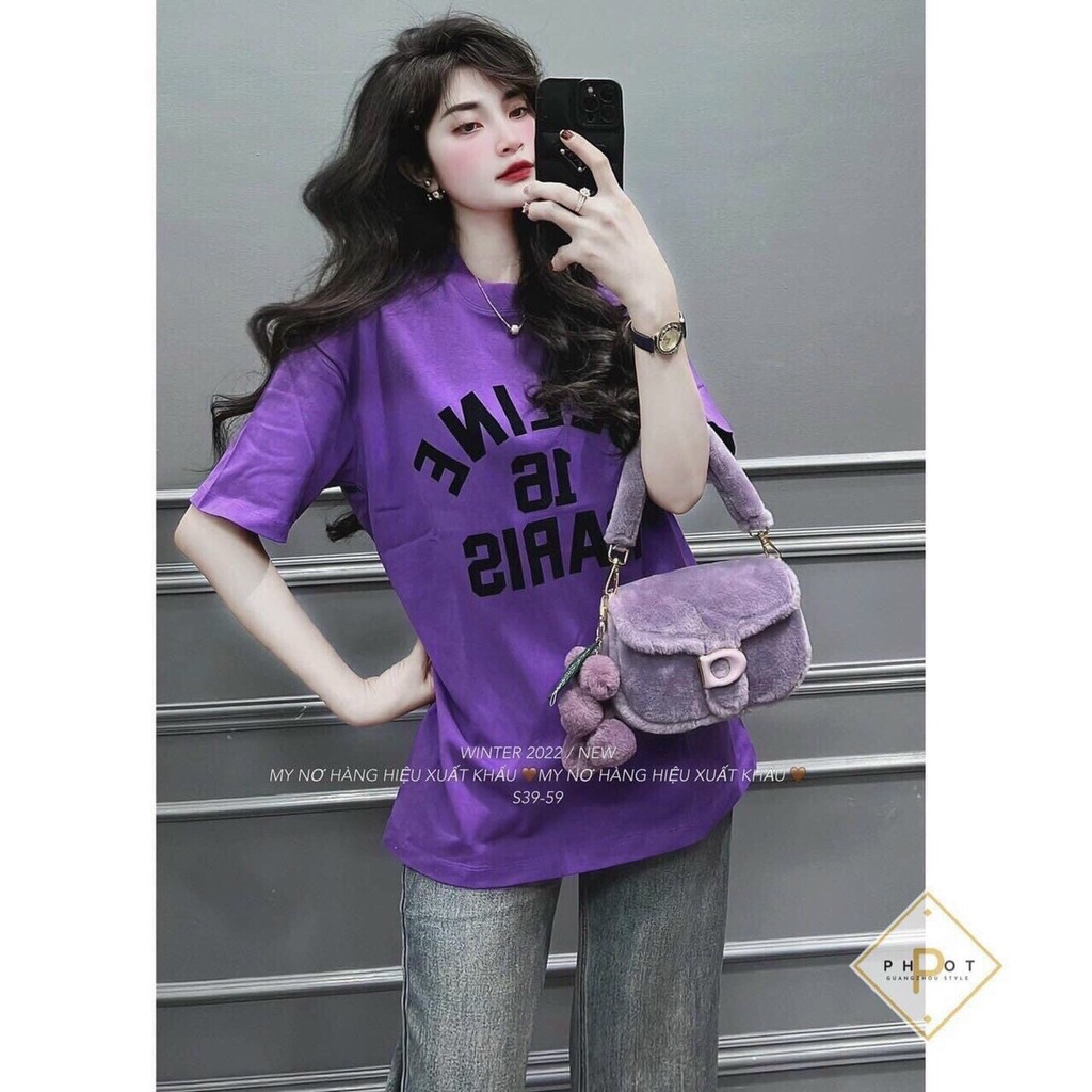 Áo phông, áo thun hình cô gái MILIHU form rộng dáng giấu quần, chất cotton mềm mịn phong cách trẻ trung Hàn Quốc
