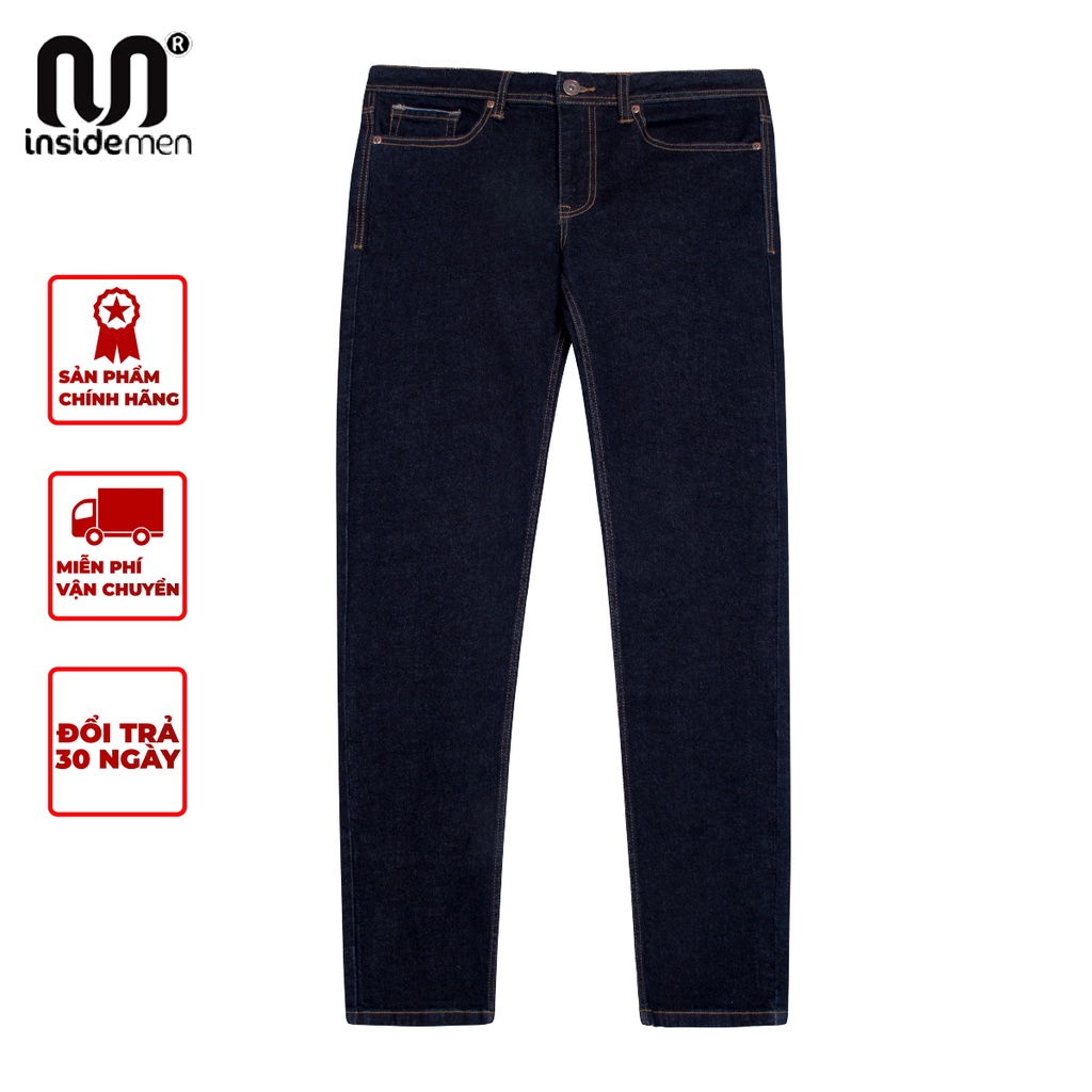 Quần jeans nam INSIDEMEN basic chất cực mềm mại co giãn tốt không bai xù bền màu trẻ trung IJN02002