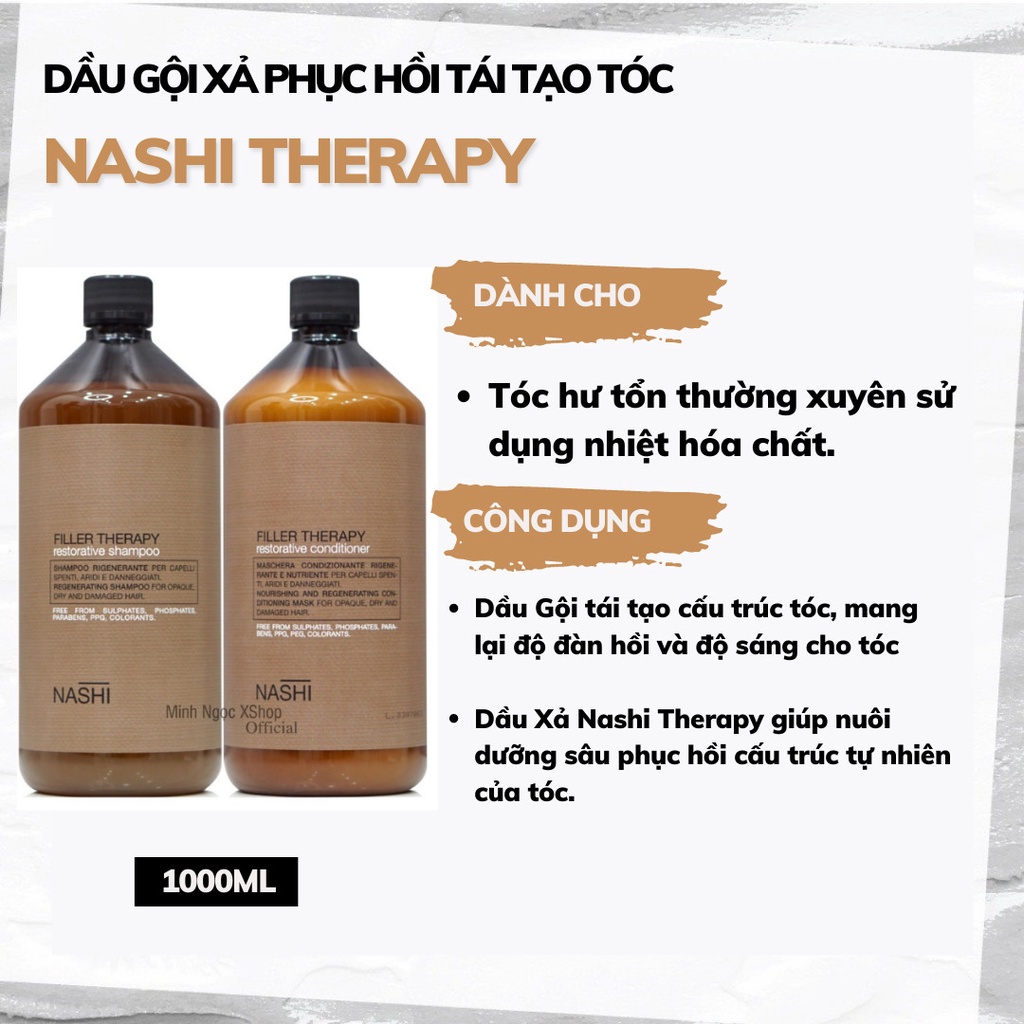 Dầu gội xả phục hồi tái tạo tóc Nashi Therapy 1000ML