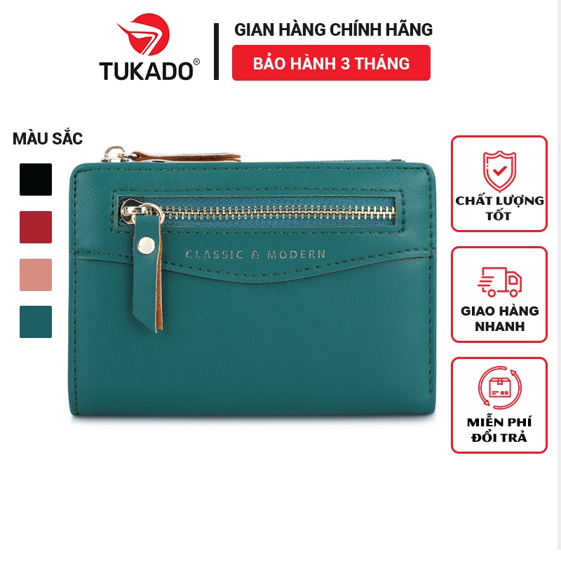 Ví nữ ngắn mini cầm tay chính hãng TAILIAN đựng tiền đựng thẻ da mềm cao cấp cực đẹp giá rẻ TL51 - TUKADO