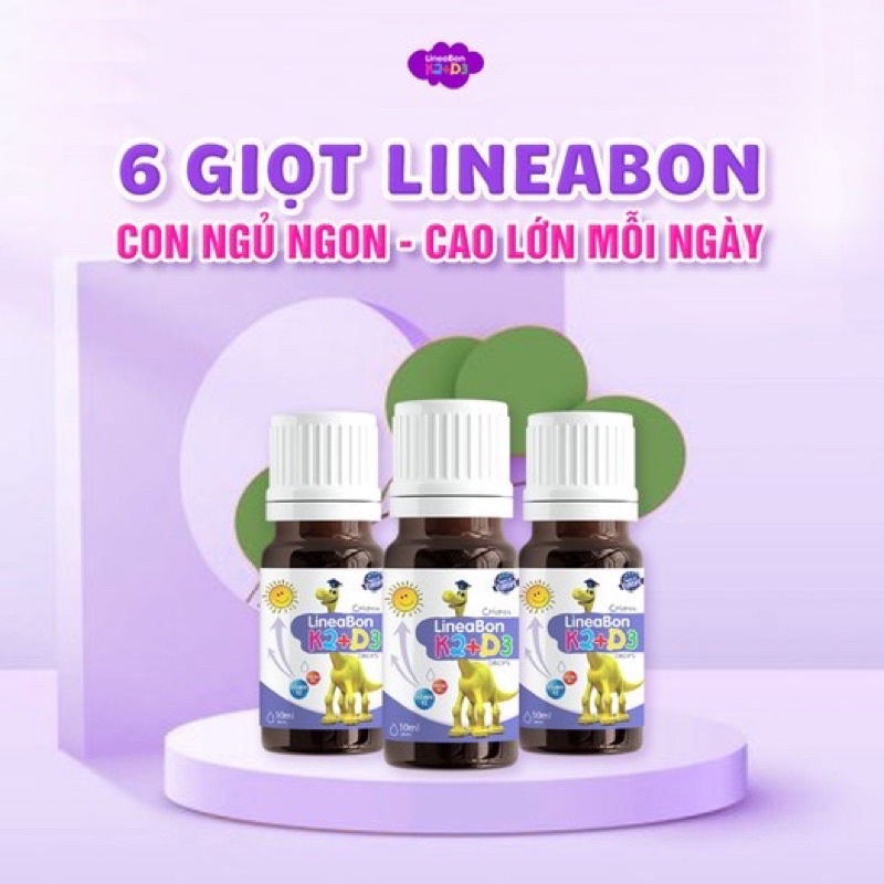 LineaBon vitamin D3 K2 10ml - Vitamin tăng chiều cao cho bé chính hãng
