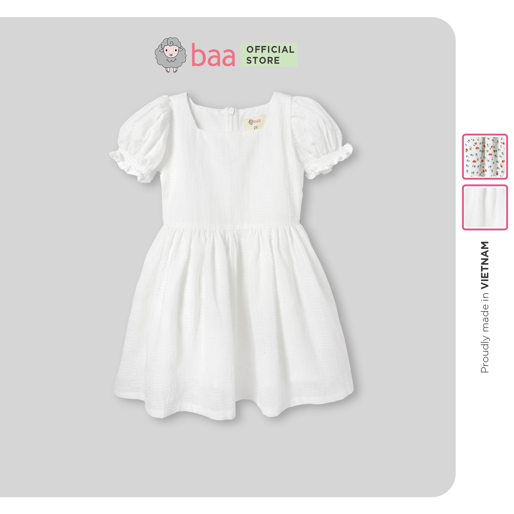 Váy đầm cho bé, Váy kate tay phồng bé gái từ 1 tuổi - 7 tuổi, đầm bé gái công chúa Baa Baby - GT-AD47N-01