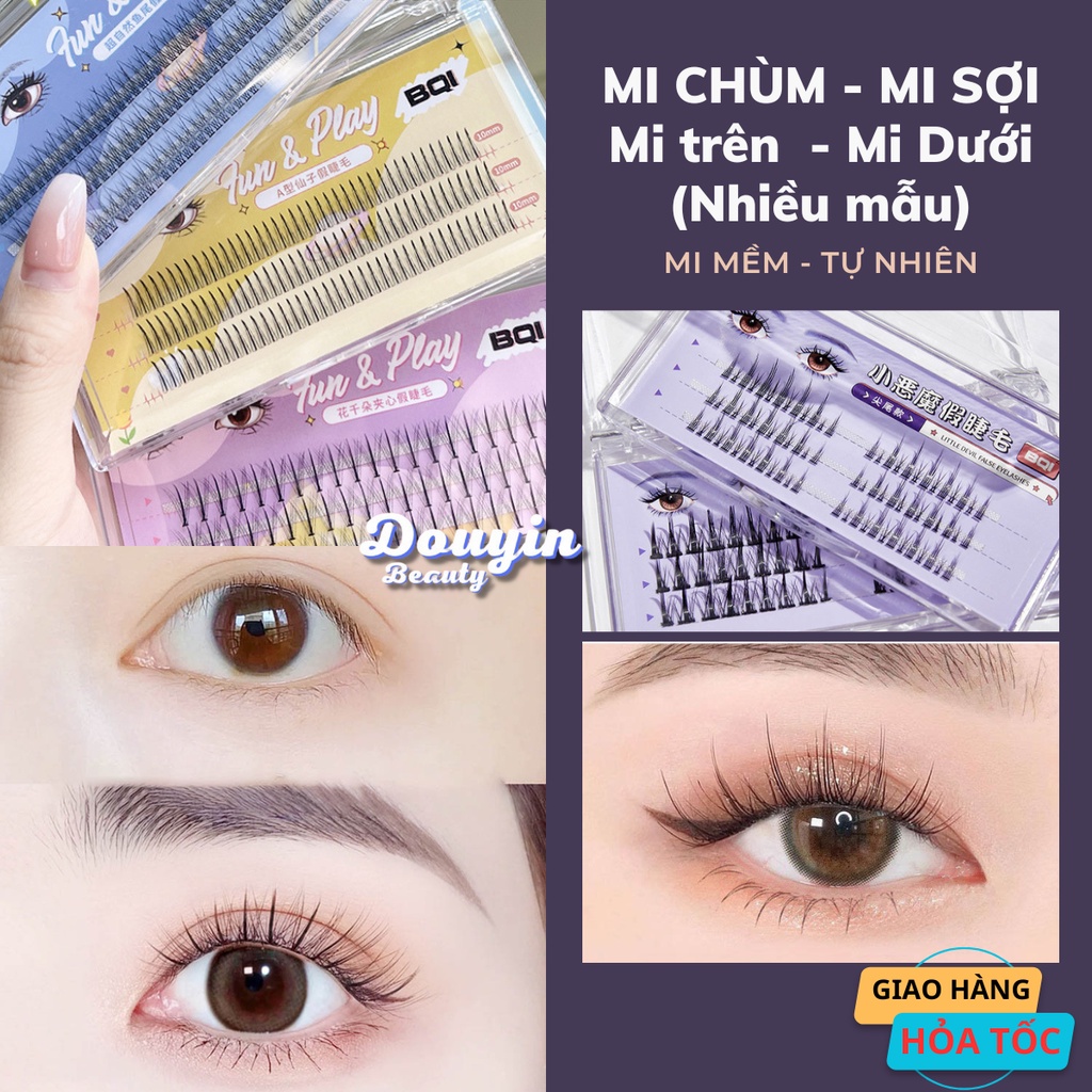 Lông Mi Giả Chùm Tự Nối Tách Sợi Phong Cách Tự Nhiên DD12 - Mỹ Phẩm Nội Địa Trung Douyin Beauty