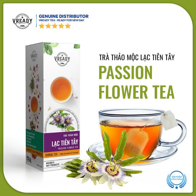 Trà Túi Lọc LạcTiên Vready 40g, Trà An Thần Ngủ Ngon,Trà Thảo Mộc,Thảo Dược, Giảm Lo Âu, Không Hoá C