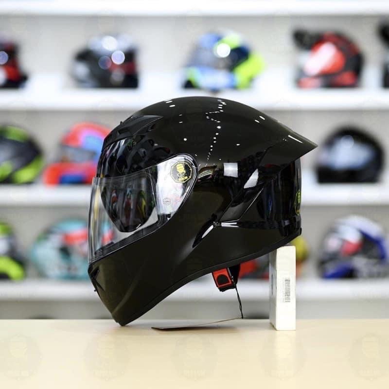 Mũ bảo hiểm M266 2 kính chính hãng màu đen bóng