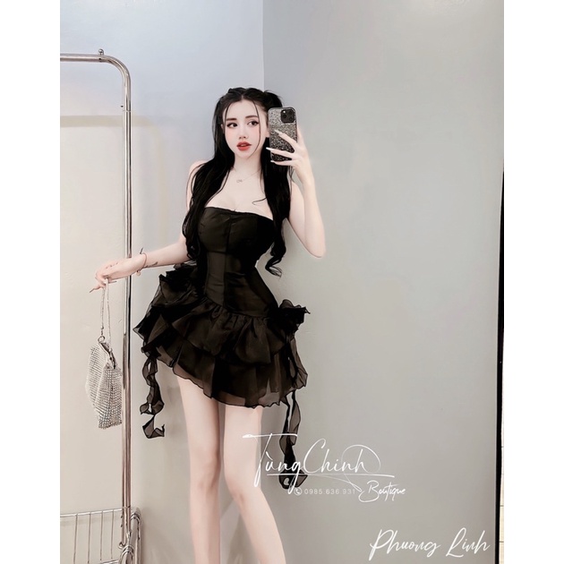 Đầm nữ tacta phối bèo siêu xinh