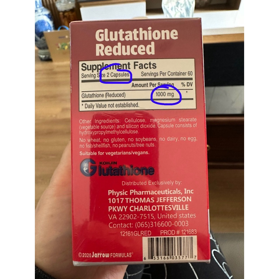 COMBO Viên Trắng Da Glutathione Reduced  1000mg 60V