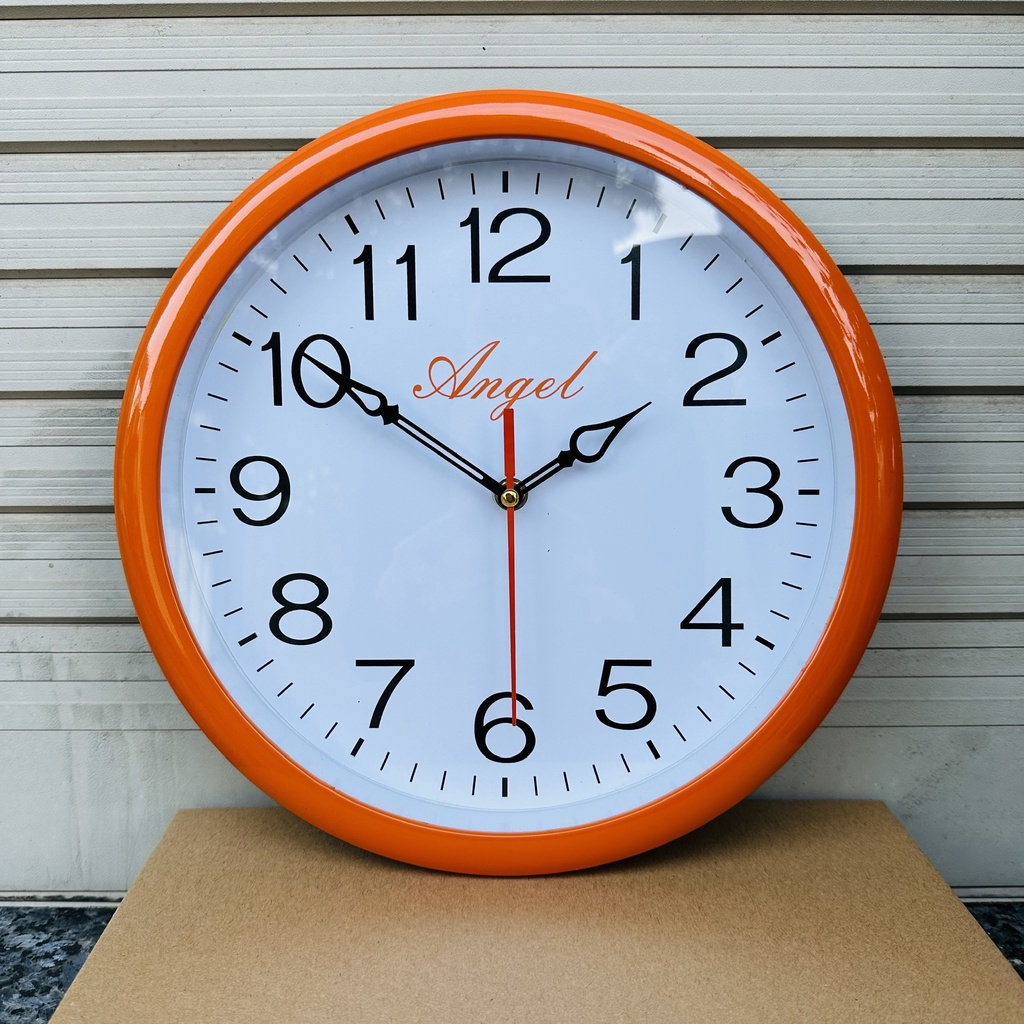 Đồng hồ treo tường đường kính 30cm, sơn vành,in nội dung logo theo yêu cầu