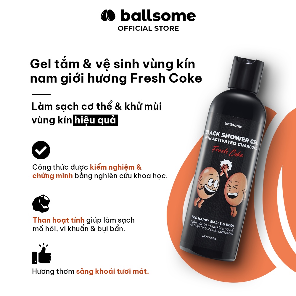 Bộ Quà Tặng Nam Giới FOR HAPPY BALLS & BODY Ballsome/ Gel Tắm Hương Fresh Coke & Body Spray Hương Citrus in the Air