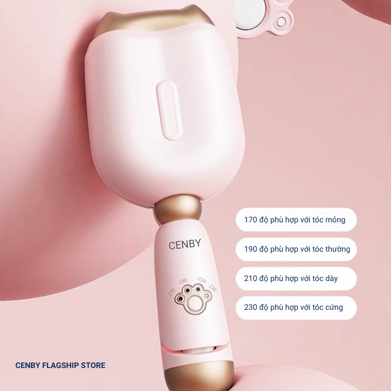 Máy uốn tóc xoăn sóng nước Hippie ion âm CENBY Premium Hair Styler không làm tổn thương tóc