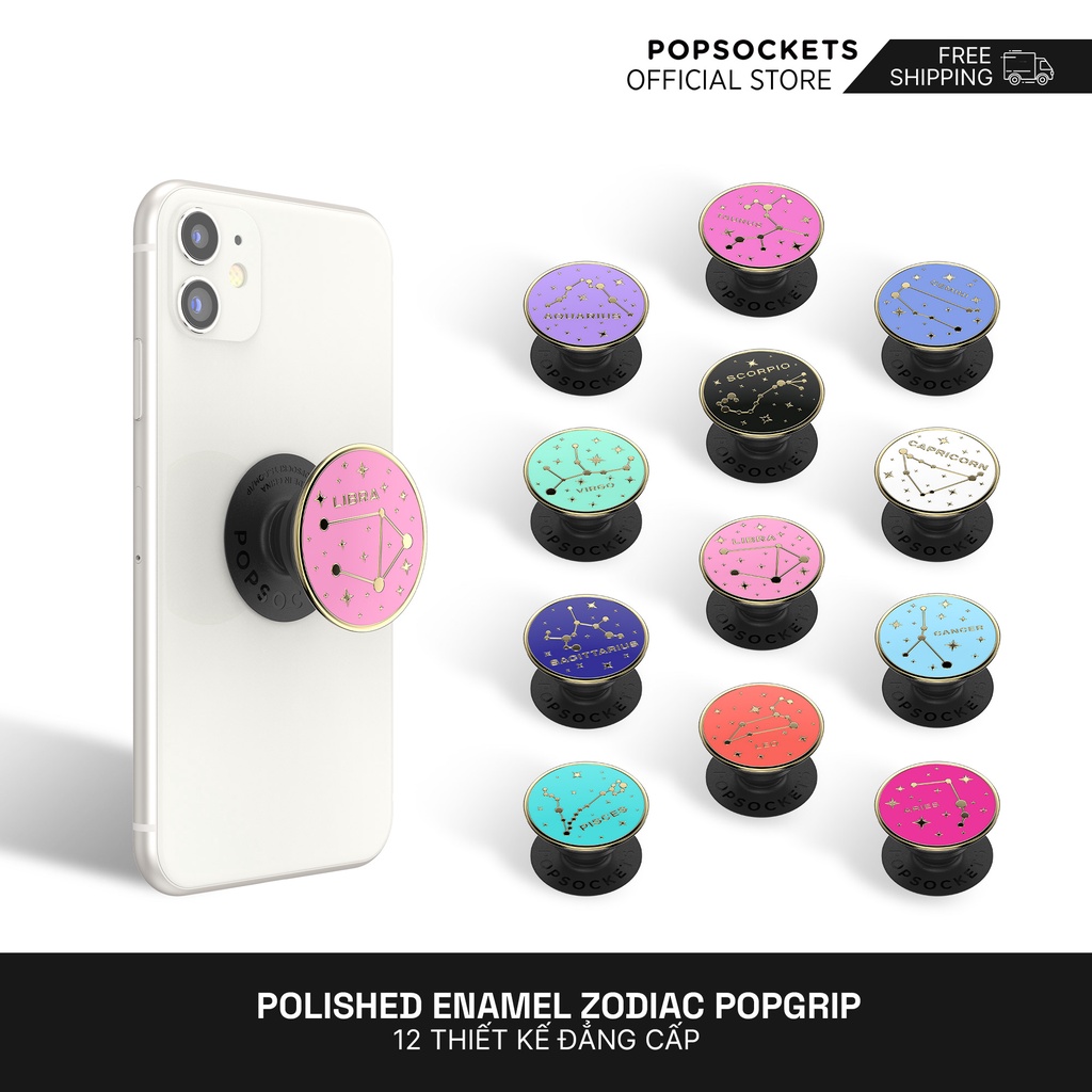 PopSockets Đánh Bóng Tráng Men Hoàng Đạo PopGrip | Tay Cầm Điện Thoại Cao Cấp | Popgrip | Ổ Cắm Pop Socket | Ổ Cắm Pop Socket | Popsocket