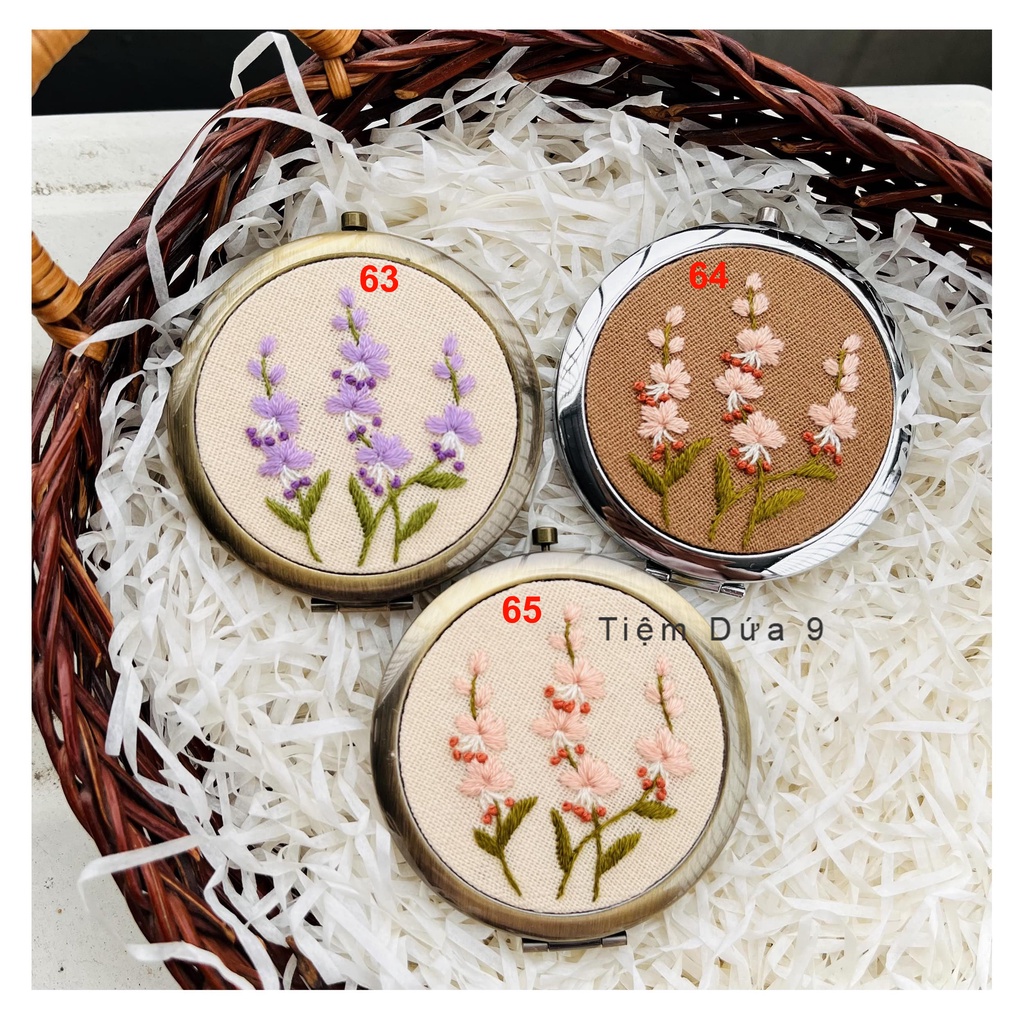 Gương trang điểm thêu tay cao cấp