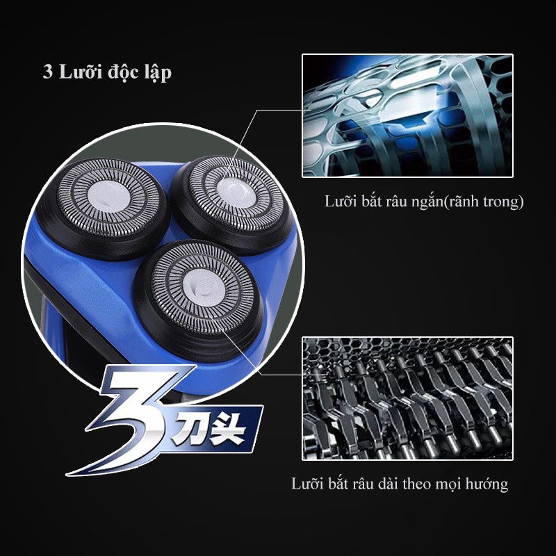 Máy cạo râu đa năng 4 trong 1 Shever P1688-4D cao cấp, chống nước