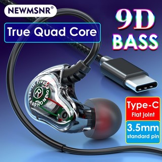 Tai nghe có dây NEWMSNR 610A Type C âm trầm 9D có micro chống ồn thiết kế trong suốt