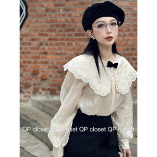 Áo sơmi tơ dài tay cổ nơ