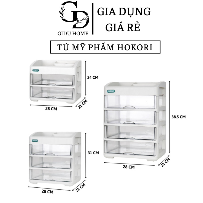 Tủ đựng mỹ phẩm để bàn Hokori 3636 Việt Nhật sang trọng và đẹp mắt dày dặn 2,3,4 tầng GIDUHOME - Gia dụng giá rẻ