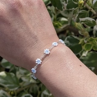 [mới] Vòng tay hạt cườm Blue Daisy