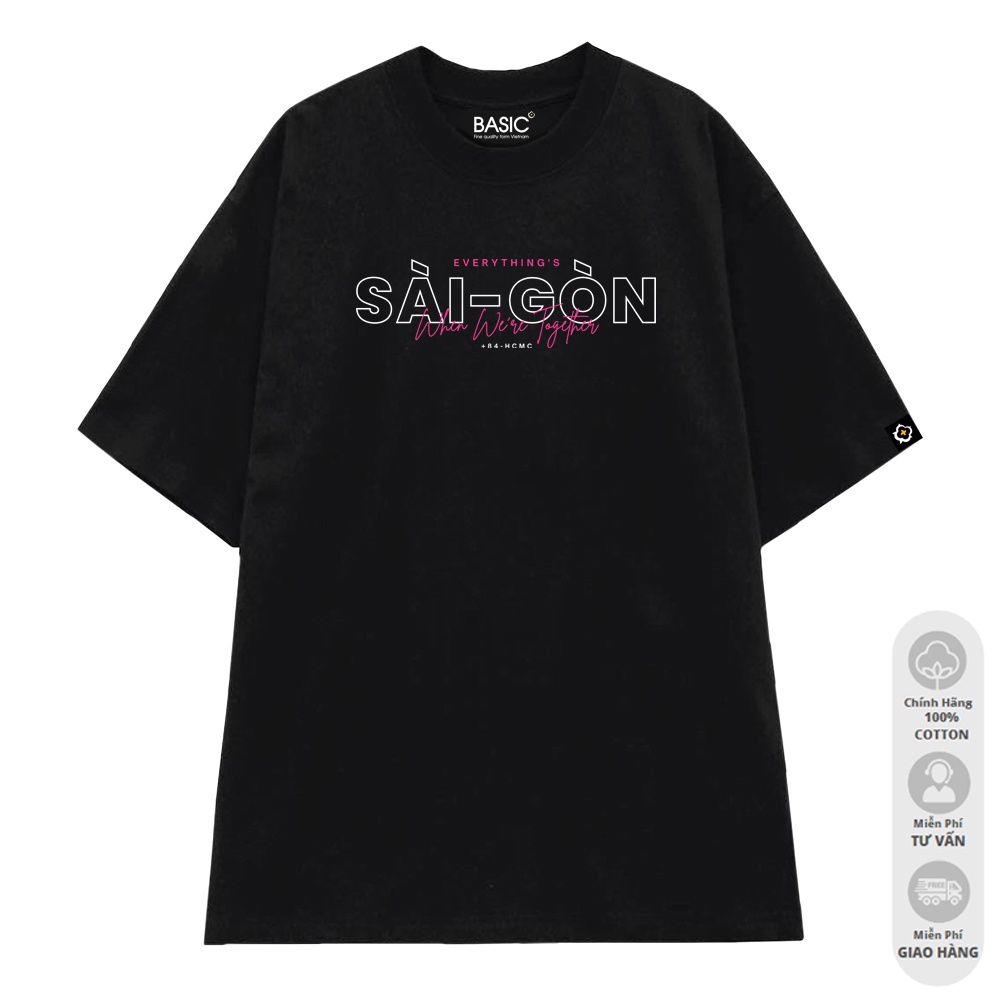 Áo Phông Đen In Lụa KTS Saigonnese Unisex Tee