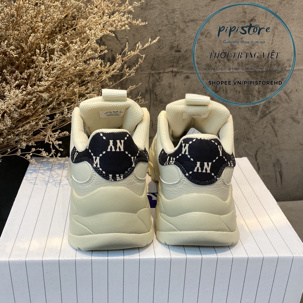 Giày MLB Ny chữ đen gót đen, Giày mlb ny gót gấm in 3D đế tách size 36-43