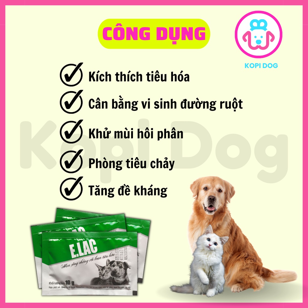 Men tiêu hóa Elac Petlac cho chó mèo hộp 50 gói