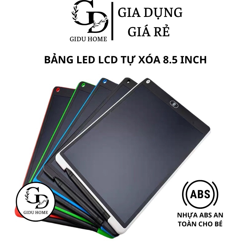 Bảng viết tự xóa, Bảng điện tử LCD thông minh cho bé kích thước 8.5 inch - GIDU HOME