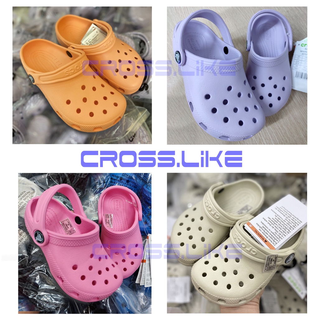 Sục nhựa cho bé, dép sục CROSS classic trẻ em, nhựa đúc nguyên khối có quai hậu, êm bền, tặng jibit siêu cute.