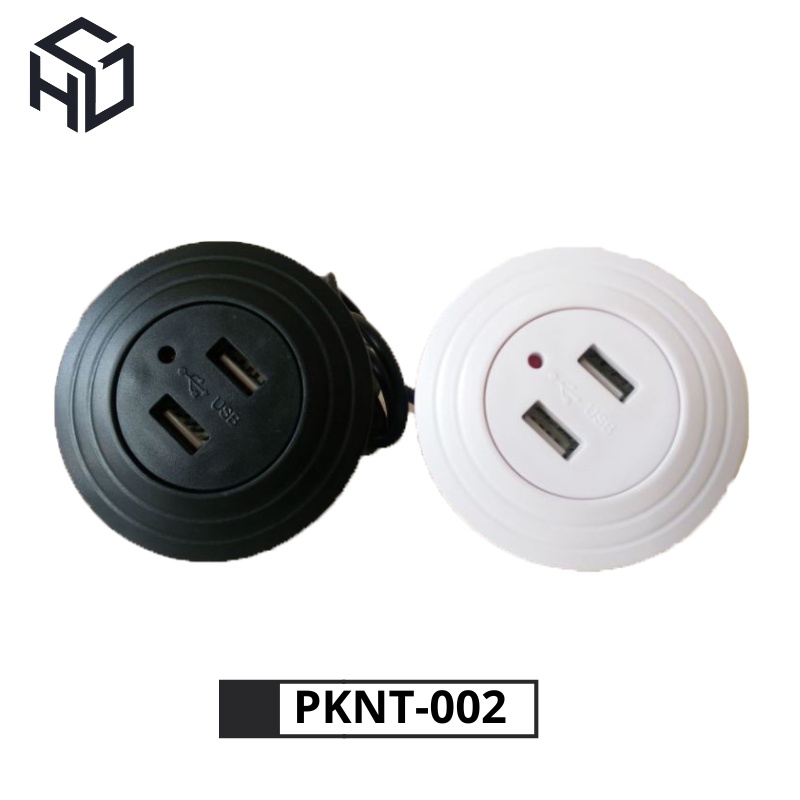 (PKNT-002) Sạc USB ⚡ Hugiasmart ⚡Sạc gắn bàn làm việc 2 cổng usb tiện lợi PK-001