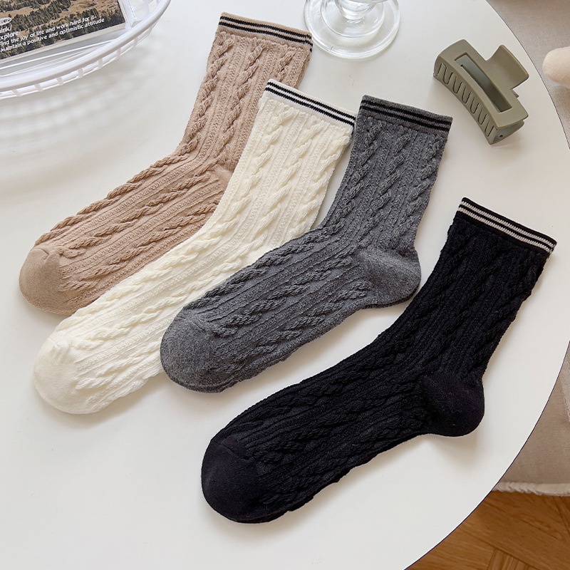 Tất cotton FHYL cổ cao thời trang xuân hè ấm áp dành cho nữ