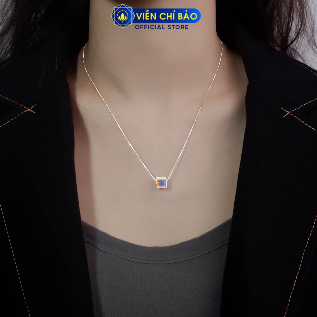 Dây chuyền bạc nữ mặt tinh thể chất liệu bạc 925 thời trang phụ kiện trang sức Viễn Chí Bảo D400126XB
