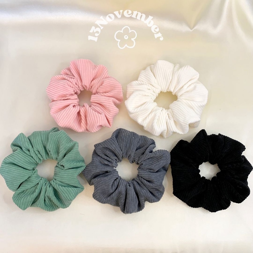 Scrunchies Cột Tóc Vải Nhung Tăm Pastel Cao Cấp Size Lớn To Buộc Tóc Vải Hàn Quốc Hot Trend