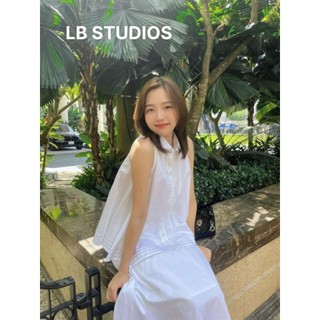 Set váy cổ sơ mi sát nách LB