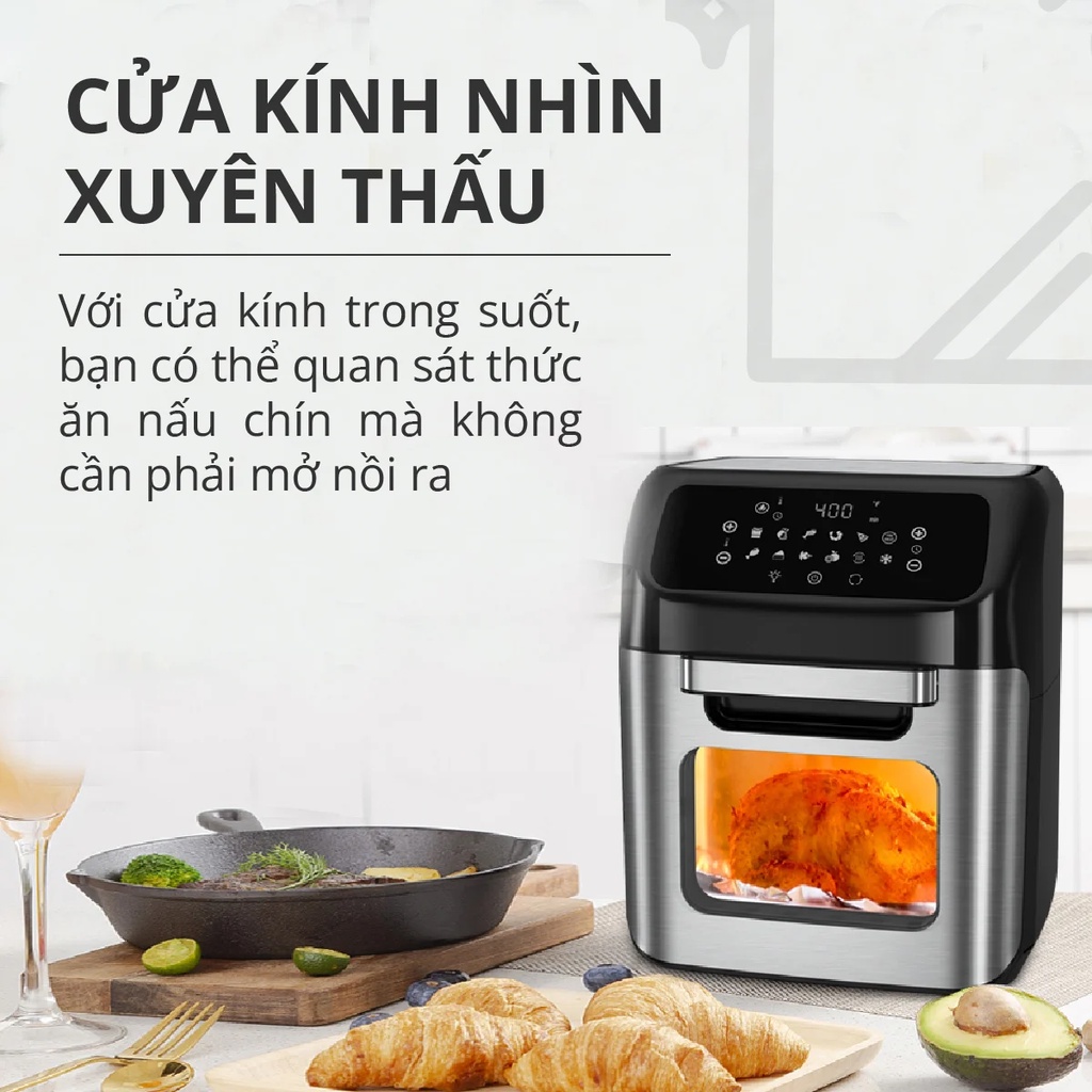 Nồi chiên không dầu 12L điện tử Mishio MK281