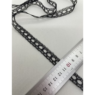 - 1m viền ren hoa văn ô tròn khổ 1 cm